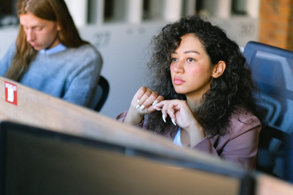 a women thinking